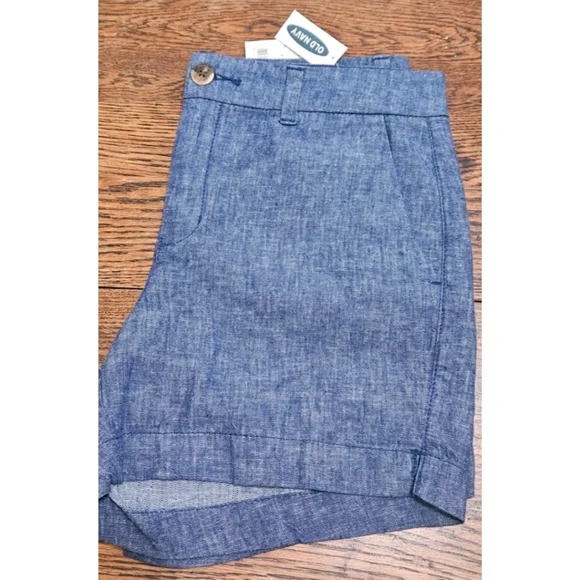 Old Navy Blue Everyday Short Mid-Rise,  Chambray Shorts, NWT,  6 ✔️ - Picture 7 of 11